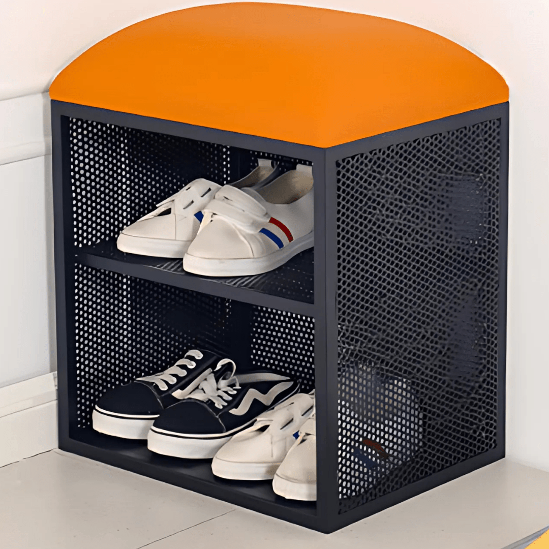 2-Tier Shoe Changing Stool Organizer