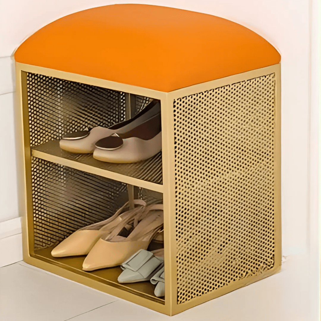 2-Tier Shoe Changing Stool Organizer