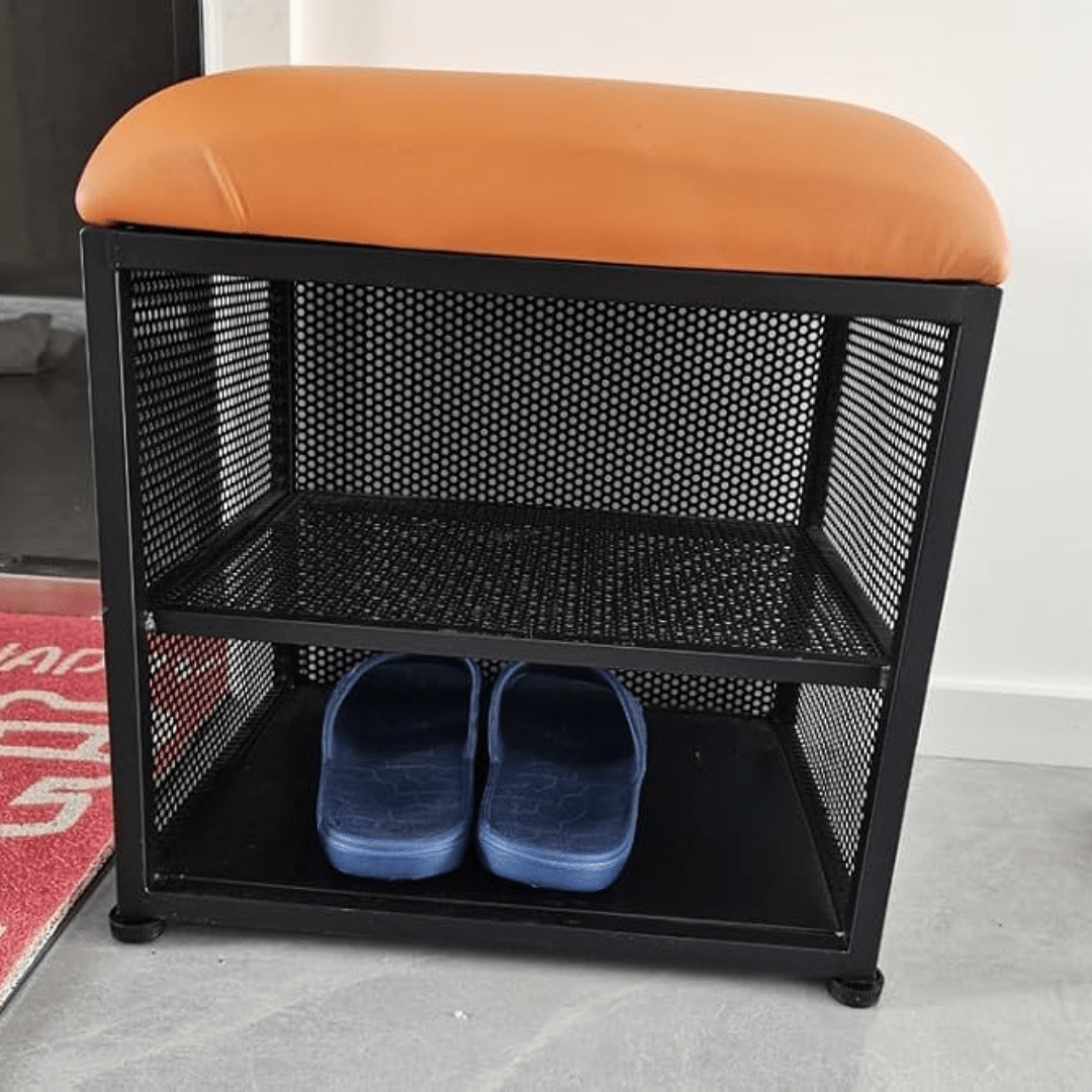 2-Tier Shoe Changing Stool Organizer