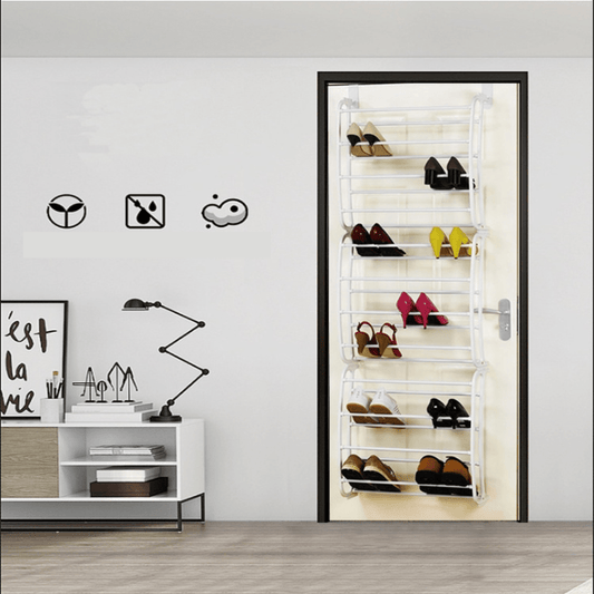 Door-Mounted Iron Shoe Rack