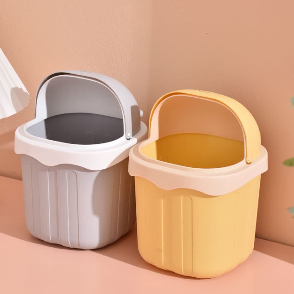 Mini Desktop Trash Can with Flip Lid