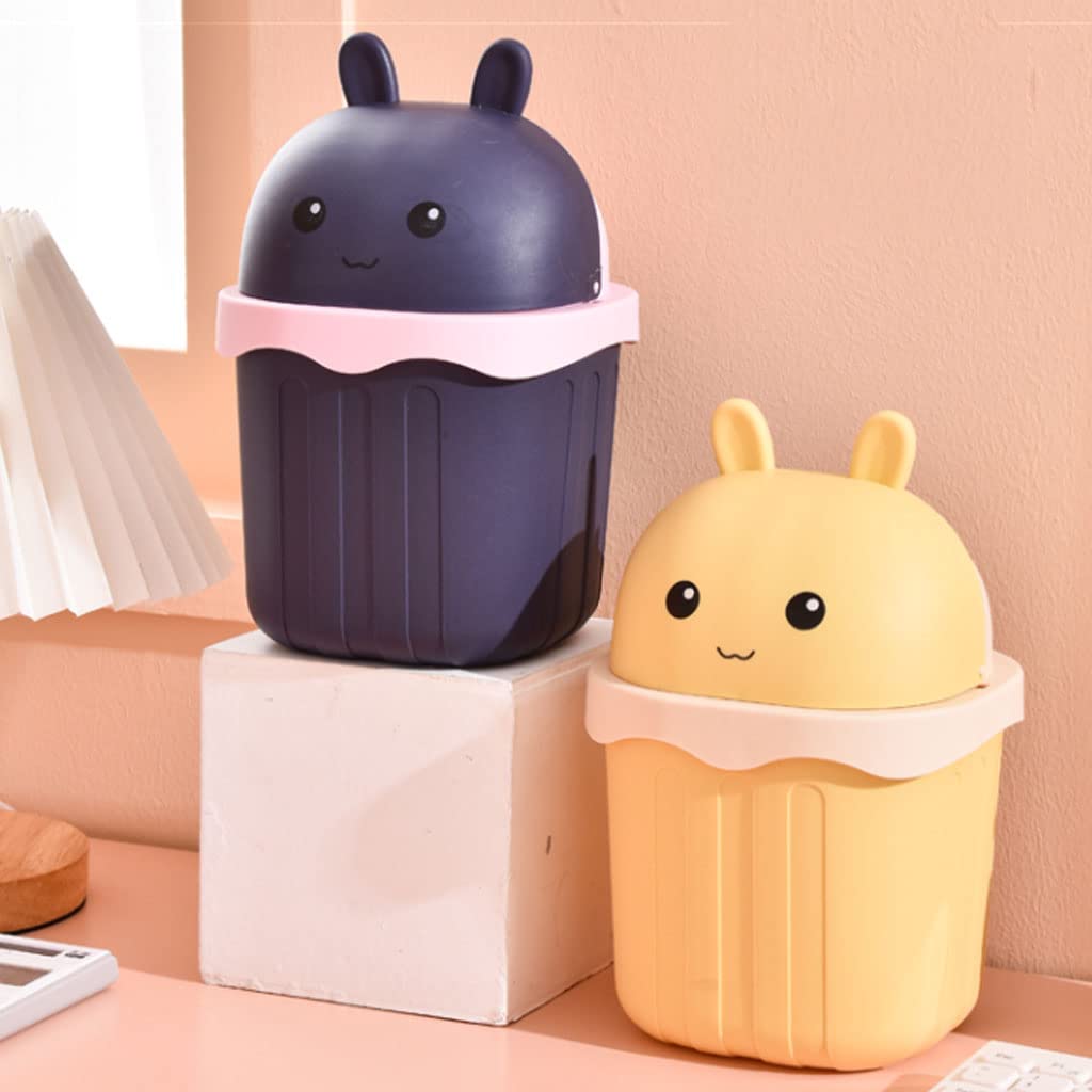 Mini Desktop Trash Can with Flip Lid