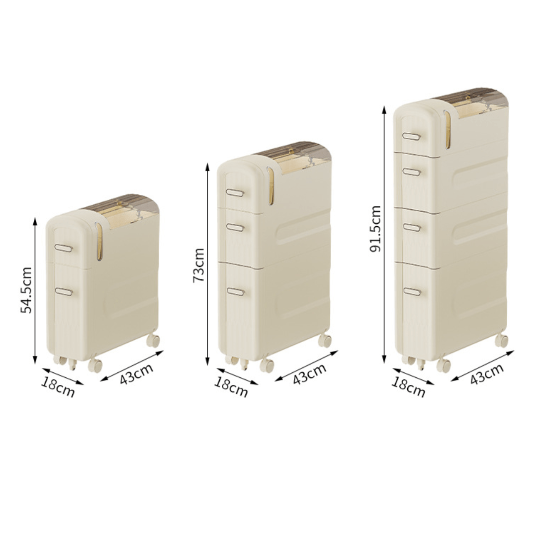 Slide-In Narrow Gap Storage Shelf