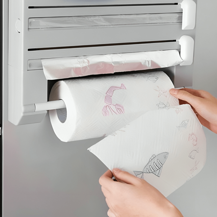 Multi-Function Paper Towel & Wrap Dispenser